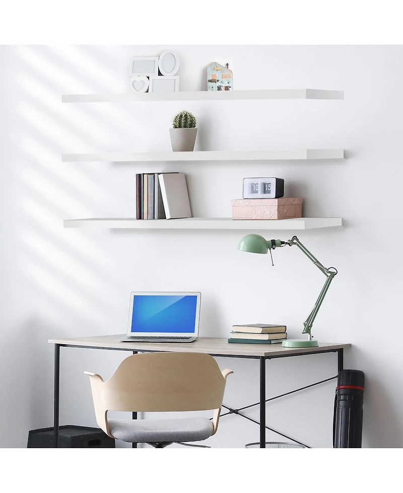 Sorbus 3 Pack 55 Inch Wall Mounted Floating Shelves - for Bathroom, Decor Bedroom, Kitchen, Living Room, Book Storage