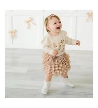 Sweet Wink Little and Big Girls Gingham Printed Tulle Tiered Tutu Skirt