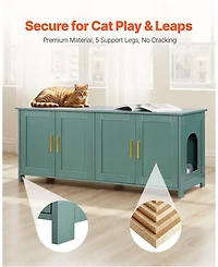 Cozito 47.2" 4-Door Wooden Litter Box Enclosure for Multi-Cats