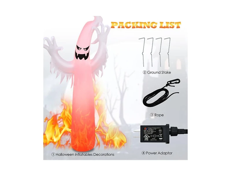 Mondawe 12 ft Halloween Inflatable Decoration with Built-in Led Lights