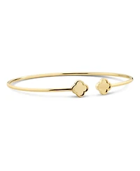 Devata Double Clover Bangle Bracelet in 14K Gold, Fits Small to Medium Wrist, Approx. 3.5 grams.