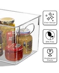 Sorbus 8 Piece Clear Plastic Storage Bins - for Kitchen, Fridge, Cabinet, Pantry Organization and Storage