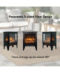 Flynama 17 inch Freestanding Electric Fireplace Stove heater with 3D Flame effect