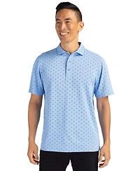 Cutter & Buck Virtue Eco Pique Tile Print Recycled Mens Big Tall Polo Shirt