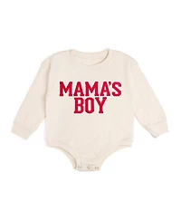 Sweet Wink Baby Boys Mama's Varsity Patch Valentine's Day Long Sleeve Romper
