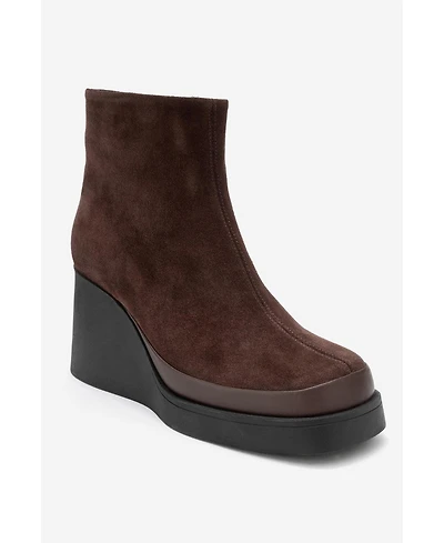 Forever & Always Shoes Women's Livia Leather Wedge Boot