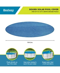 Bestway Round Solar Cover for 15' and 16' Above Ground Pools, Blue (Cover Only)