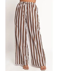 Petal and Pup Women's Thalia Wide Leg Pant - Chocolate Stripe