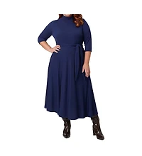 Unique Vintage Plus 1950s Turtleneck Midi Dress
