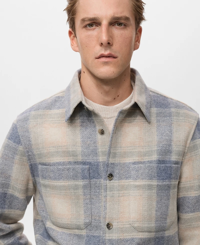 Mango Men's Check Flannel Overshirt