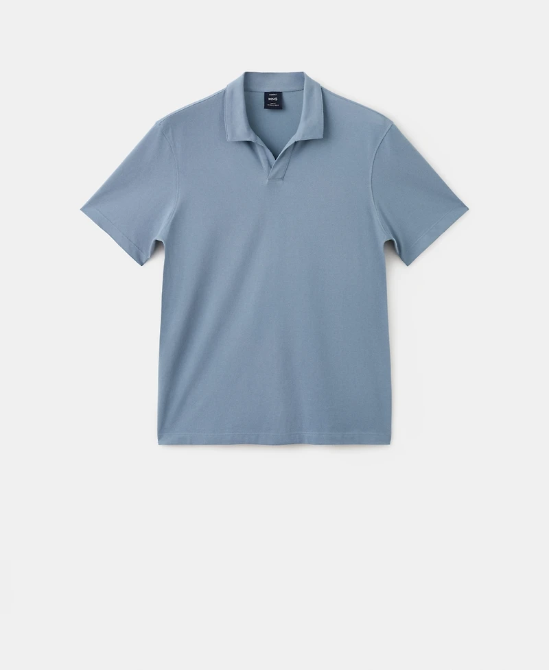 Mango Men's Cotton Pique Polo Shirt