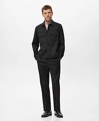 Mango Men's Pockets Flannel Overshirt