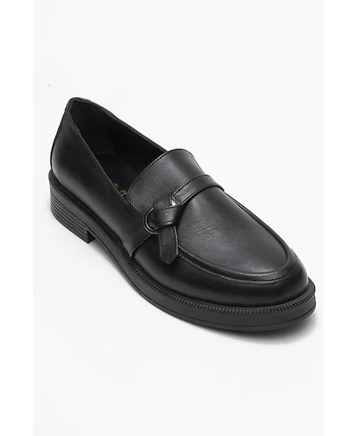 Forever & Always Women's Shoes Galea Buckled Leather Loafers