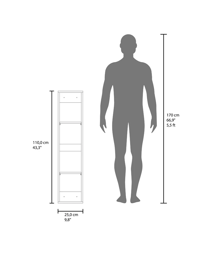 Fm Furniture Dateland Two-Door Wall Cabinet, Stylish Vertical Storage for Bathroom or Kitchen, Light beige and white