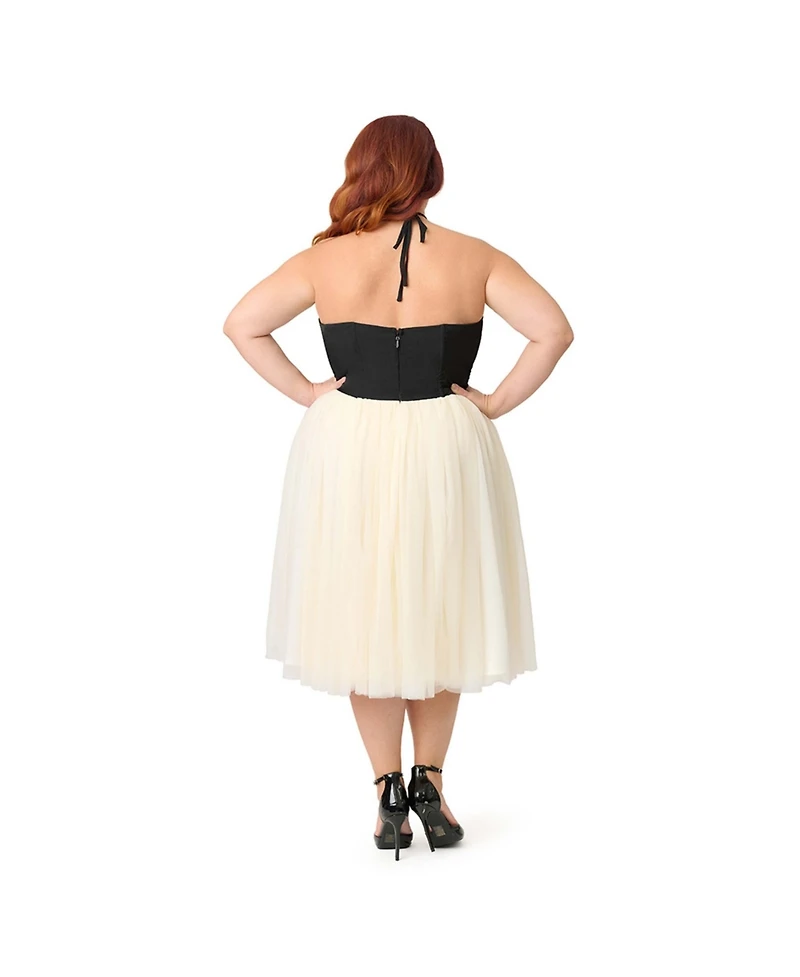 Unique Vintage Plus Sweetheart Halter Swing Dress