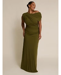 Six Stories Women's Slash Neck Draped Bridesmaid Dress