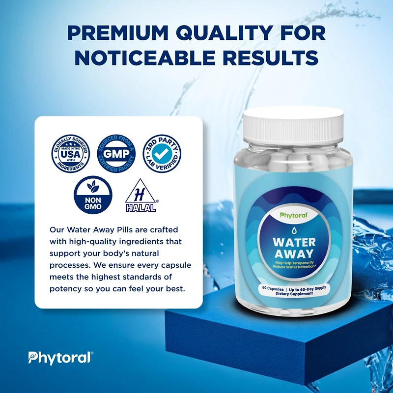 Phytoral Natural Diuretic Water Away Capsules, 60ct