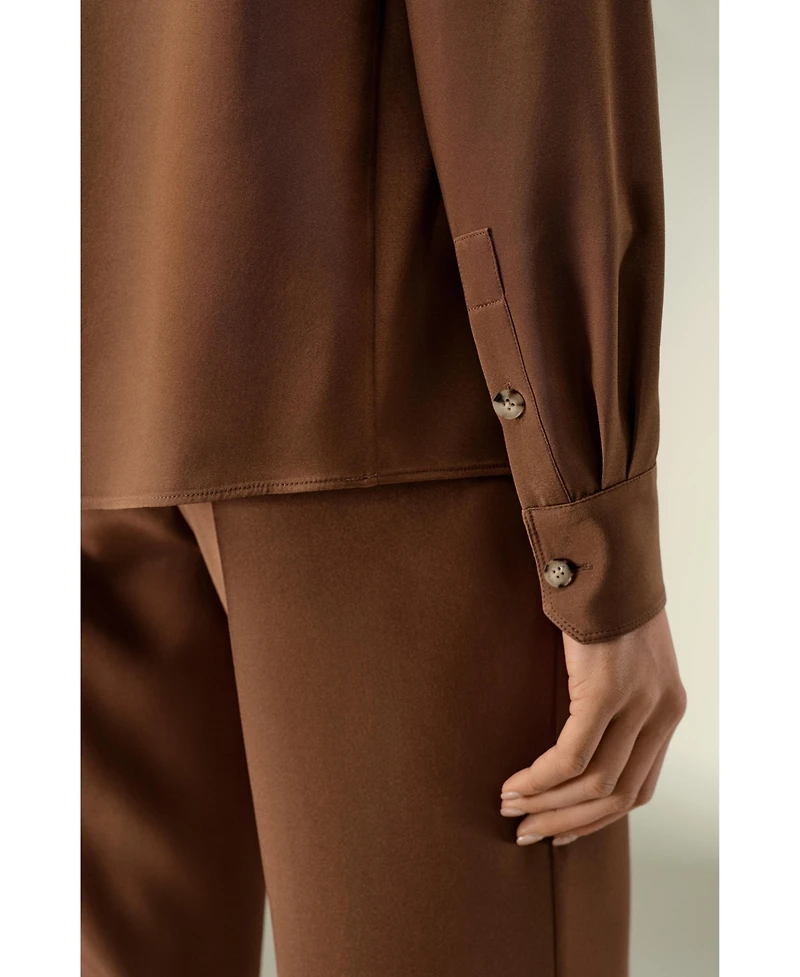 Lilysilk Women's Basic Silk Spread Collar Shirt