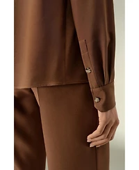 Lilysilk Women's Basic Silk Spread Collar Shirt