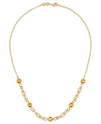 Macy's Amethyst (4 ct. t.w.) Station Diamond Cut Circle Necklace 14k Gold Over Sterling Silver (Also Available Citrine and Onyx)