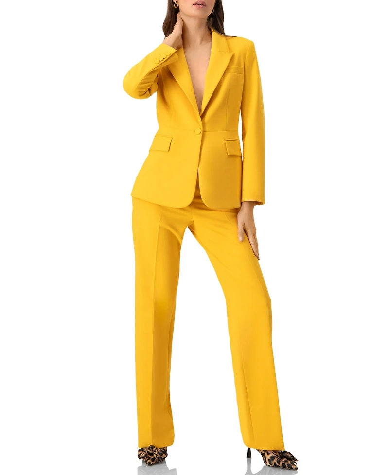 Ivonne Women's Tailored Blazer with Flap Pockets