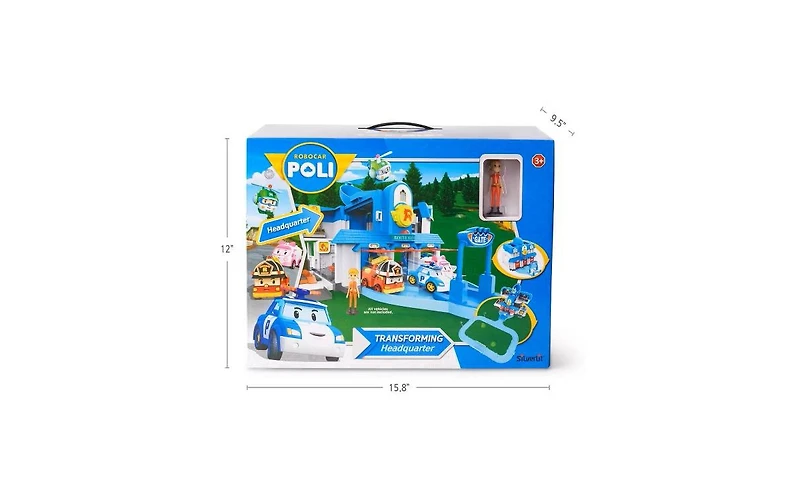 Robocar Poli Exclusive Transforming Headquarters Playset – Emergency Rescue Center & Race Track for Die-Cast Cars (Die-Cast Cars not included)