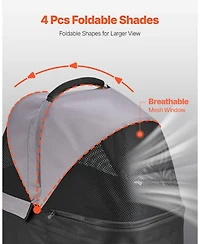 Cozito 4-Wheel Foldable Pet Stroller with Detachable Carrier, Holds up to 35 lbs