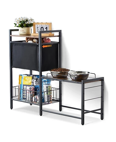 Cozito Elevated Pet Feeding Station with Storage & Organizer