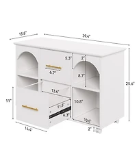 Tribesigns 39-Inch Rolling Cabinet, 2 Drawer Mobile File Cabinet with Wheels & Shelves,