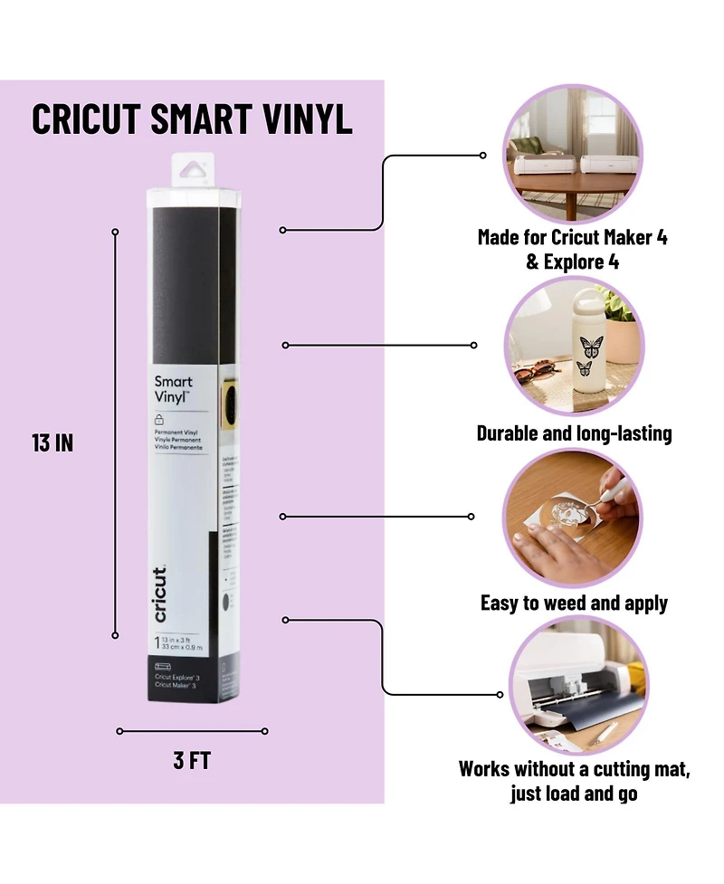 Cricut Explore 4 Cutting Machine with Rainbow Smart Vinyl Bundle