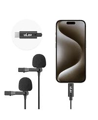 Movo uLav-l-Duo Digital Dual iPhone 15/16 Lavalier Omnidirectional Clip on Microphone (Usb-c)