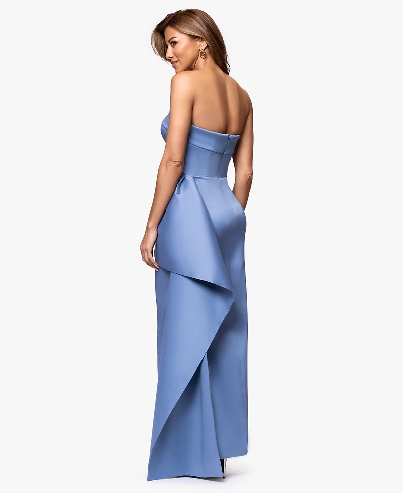 Xscape Women's Strapless Ruffle Long Dress