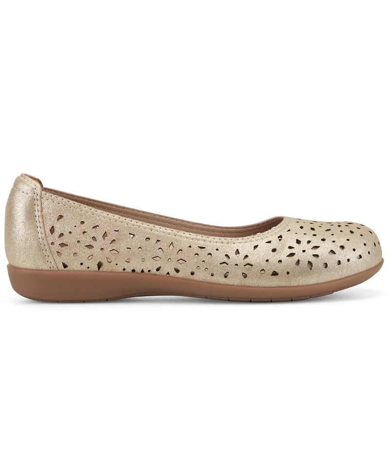 Earth Women's Bentlee Cutout Leather Slip-On Ballet Flats