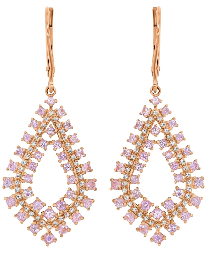 Macy's Pink Sapphire & Diamond Earrings