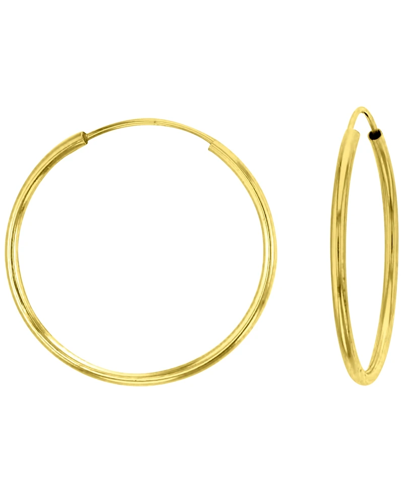 Macy's 2-Pc. 14K Yellow Gold Solitaire Ball And Hoop Earrings Set