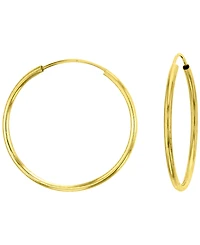 Macy's 2-Pc. 14K Yellow Gold Solitaire Ball And Hoop Earrings Set