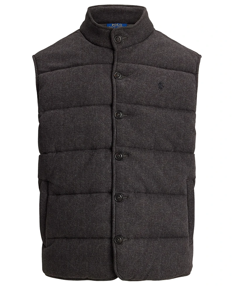 Polo Ralph Lauren Men's Herringbone Print Estate Mock-Neck Rib Vest