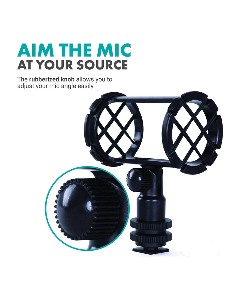 Movo SMM1 Camera Shoe Shockmount for Shotgun Microphones 19-25mm in Diameter