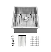 huluwat 19x20x9inch Undermount Kitchen Sink Stainless Steel Single Bowl 16 Gauge Deep Basin