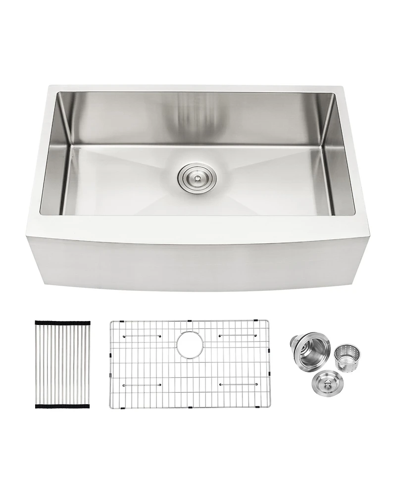 flynama 30x21x10-Inch Stainless Steel Farmhouse Apron Front Single Bowl Kitchen Sink