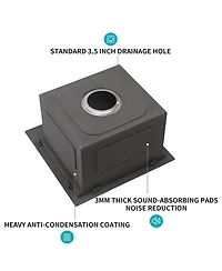 flynama 15x15x9-Inch Stainless Steel Drop-In Topmount Kitchen Sink Workstation Single Bowl