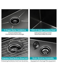 flynama 25x22x10-Inch Stainless Steel Drop-In Topmount Kitchen Sink