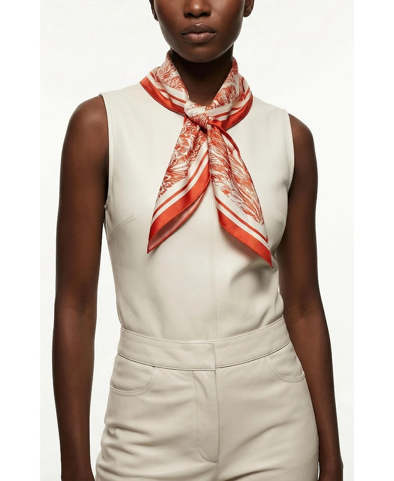 Jessie Zhao New York Terracotta Dream Double Sided Silk Scarf