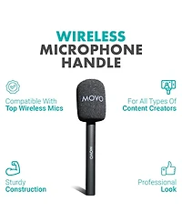 Movo Wmx-hm Handheld Interview Mic Handle for Wireless Microphone Transmitters