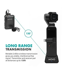 Movo Edge-op-Duo Dual Wireless Lavalier Microphone for Osmo Pocket 1 and 2
