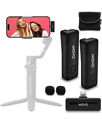 Movo Wireless Mini Di Duo Ultra Compact Wireless Lavalier Microphones for iPhone