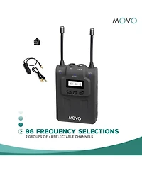 Movo WMIC80 Uhf Wireless Handheld Microphone System with 2 Handheld Mics