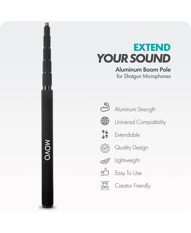 Movo Cmp-17 Professional 9.8' Aluminum Boom Pole for Shotgun Microphones