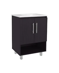 Fm Furniture Texas Freestanding Bathroom Vanity Cabinet with Double Doors,Elevated Base, Modern Design for Sink Installation and Organized Storage