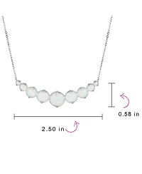 Bling Jewelry White Created Opal Statement Necklace and Solitaire Stud Earrings Jewelry Set Sterling Silver